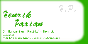 henrik paxian business card